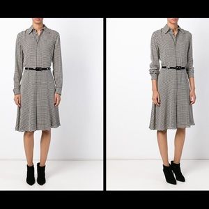 NWT Ralph Lauren Austin Houndstooth Dress Royal